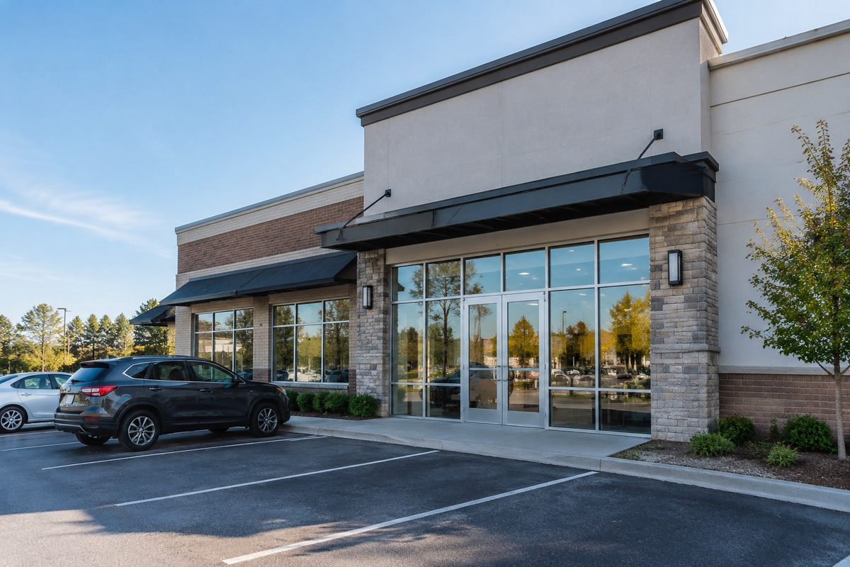Mr. J Coffee storefront and exterior pickup entrance on Veterans Parkway